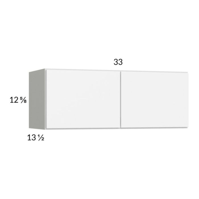 RTA Euro Gloss White 33" x 12-5/8" Wall Cabinet with 2 Finished End Panels