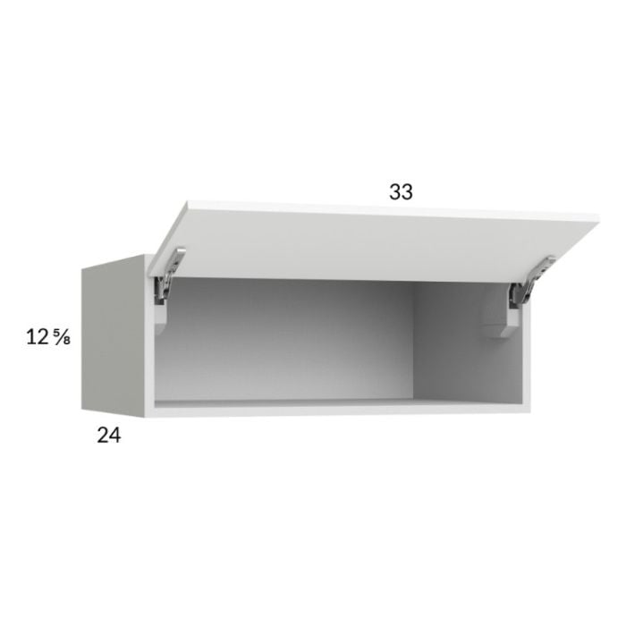 RTA Euro Gloss White 33" x 12-5/8" x 24" Flip Up Door Wall Cabinet with 2 Finished End Panels