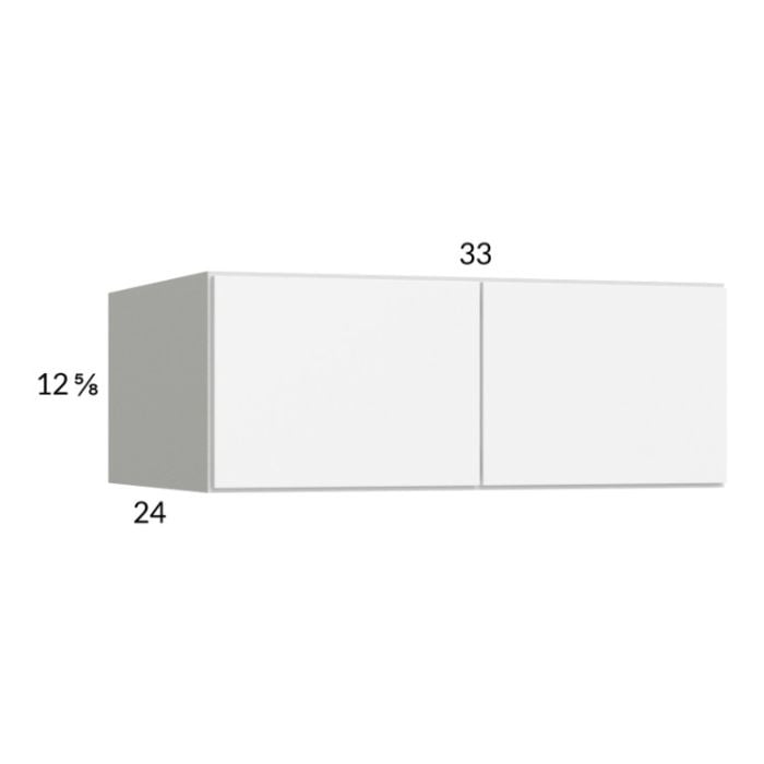 RTA Euro Gloss White 33" x 12-5/8" x 24' Wall Cabinet with 1 Finished End Panel