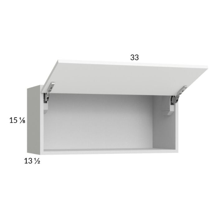 RTA Euro Gloss White 33" x 15-1/8" Flip Up Door Wall Cabinet with 1 Finished End Panel