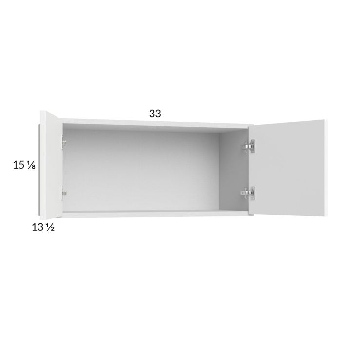 RTA Euro Gloss White 33" x 15-1/8" Wall Cabinet with 2 Finished End Panels