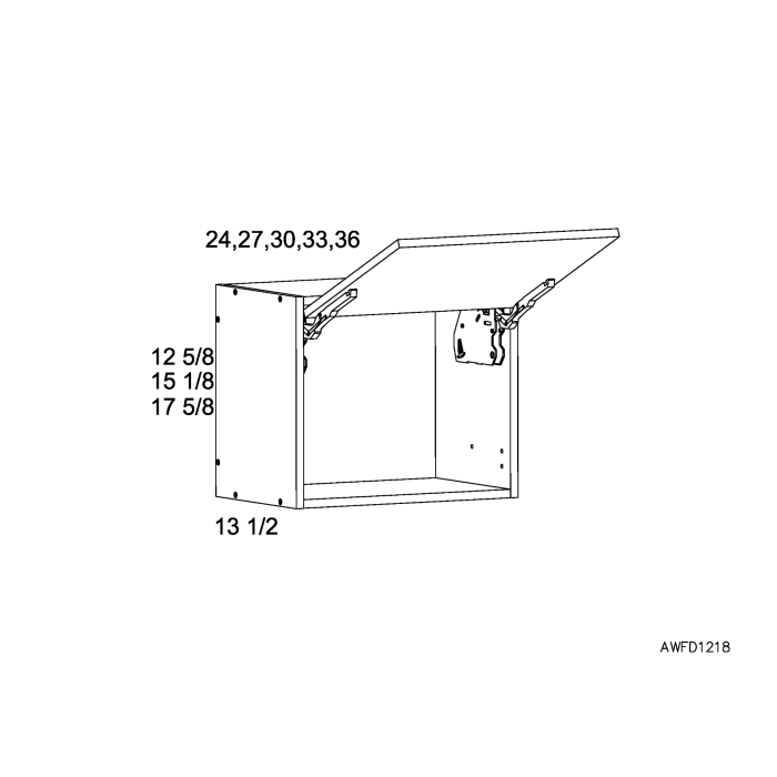 RTA Euro Gloss White 33" x 17-5/8" Flip Up Door Wall Cabinet