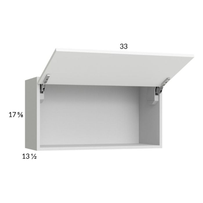 RTA Euro Gloss White 33" x 17-5/8" Flip Up Door Wall Cabinet with 1 Finished End Panel