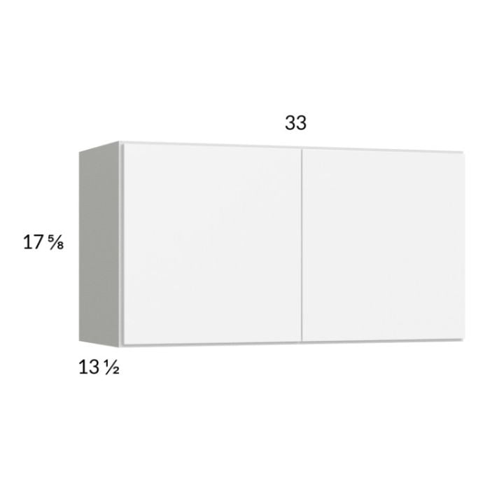 RTA Euro Gloss White 33" x 17-5/8" Wall Cabinet with 2 Finished End Panels