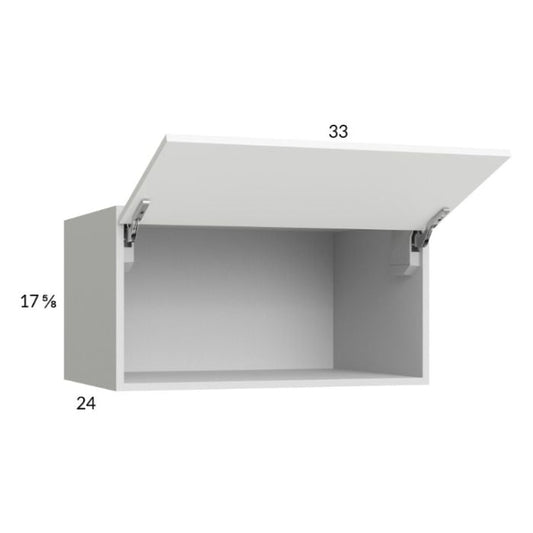 RTA Euro Gloss White 33" x 17-5/8" x 24" Flip Up Door Wall Cabinet with 1 Finished End Panel