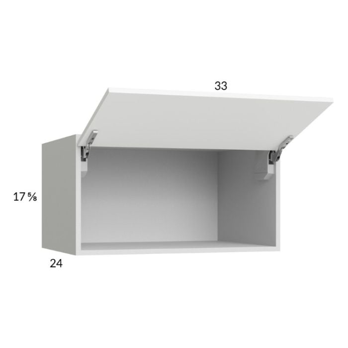 RTA Euro Gloss White 33" x 17-5/8" x 24" Flip Up Door Wall Cabinet with 2 Finished End Panels