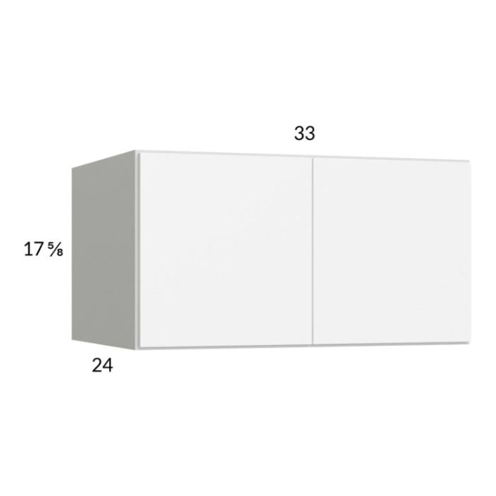 RTA Euro Gloss White 33" x 17-5/8" x 24" Wall Cabinet with 2 Finished End Panels