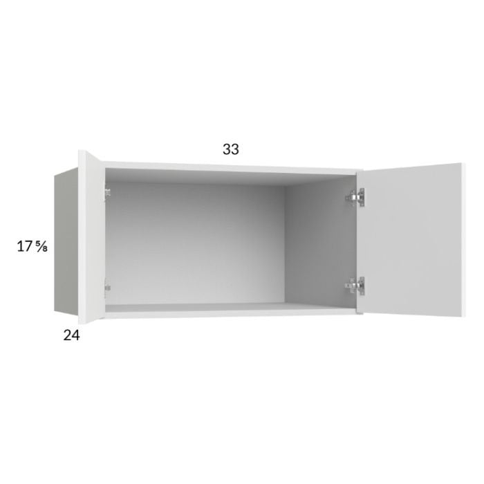 RTA Euro Gloss White 33" x 17-5/8" x 24" Wall Cabinet