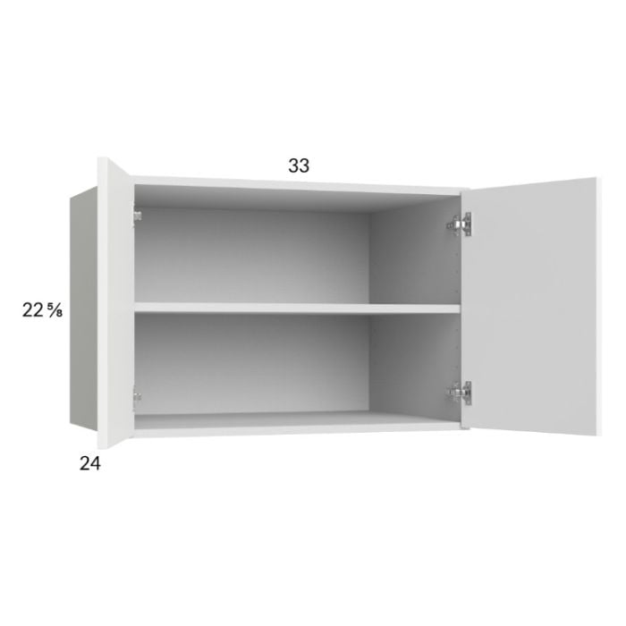 RTA Euro Gloss White 33" x 22-5/8" x 24" Wall Cabinet with 2 Finished End Panels