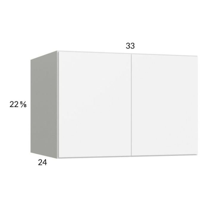 RTA Euro Gloss White 33" x 22-5/8" x 24" Wall Cabinet with1 Finished End Panel