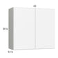 RTA Euro Gloss White 33" x 30-1/4" Wall Cabinet with 1 Finished End Panel