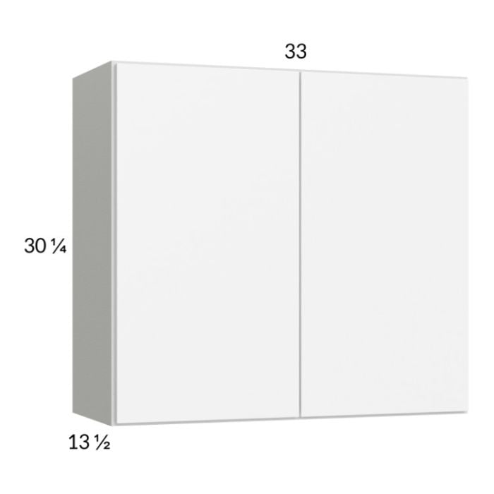 RTA Euro Gloss White 33" x 30-1/4" Wall Cabinet with 2 Finished End Panels