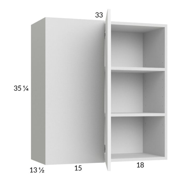 RTA Euro Gloss White 33" x 35-1/4" Blind Corner Wall Cabinet with2 Finished End Panels