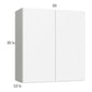 RTA Euro Gloss White 33" x 35-1/4" Wall Cabinet with 1 Finished End Panel