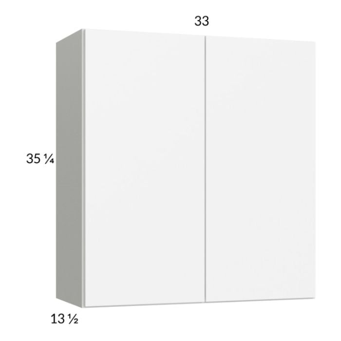 RTA Euro Gloss White 33" x 35-1/4" Wall Cabinet with 2 Finished End Panels