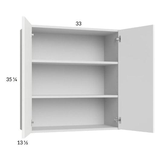 RTA Euro Gloss White 33" x 35-1/4" Wall Cabinet with 2 Finished End Panels