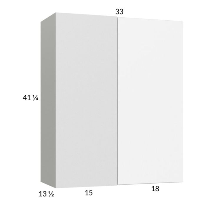RTA Euro Gloss White 33" x 40-1/4" Blind Corner Wall Cabinet