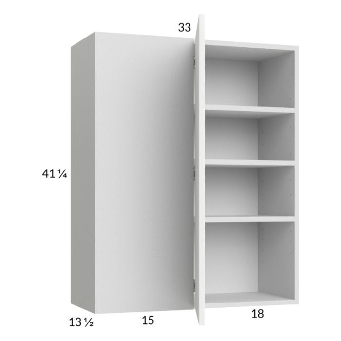 RTA Euro Gloss White 33" x 40-1/4" Blind Corner Wall Cabinet with 1 Finished End Panel