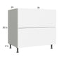 RTA Euro Gloss White 36" 2-Drawer Base Cabinet with 1 Inner Drawer and 2 Finished End Panels
