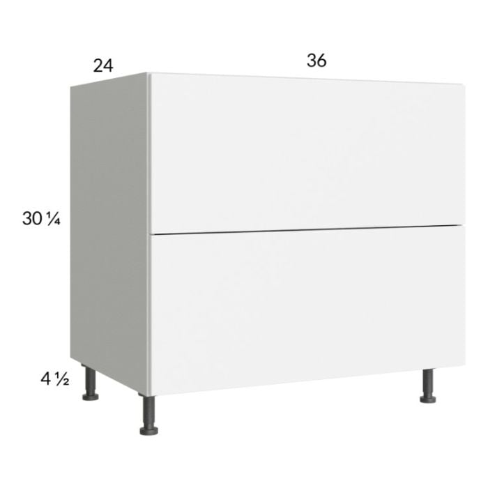 RTA Euro Gloss White 36" 2-Drawer Base Cabinet