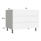 RTA Euro Gloss White 36" 3-Drawer Desk Base Cabinet and 1 Finished End Panel