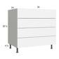 RTA Euro Gloss White 36" 4-Drawer Base Cabinet with 2 Finished End Panels