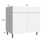 RTA Euro Gloss White 36" Base Cabinet with 1 Finished End Panel