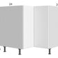 RTA Euro Gloss White 36" Corner Base Cabinet with 2 Finished End Panels