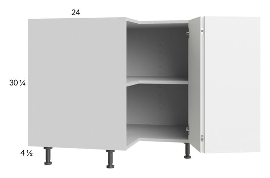 RTA Euro Gloss White 36" Corner Base Cabinet with 2 Finished End Panels