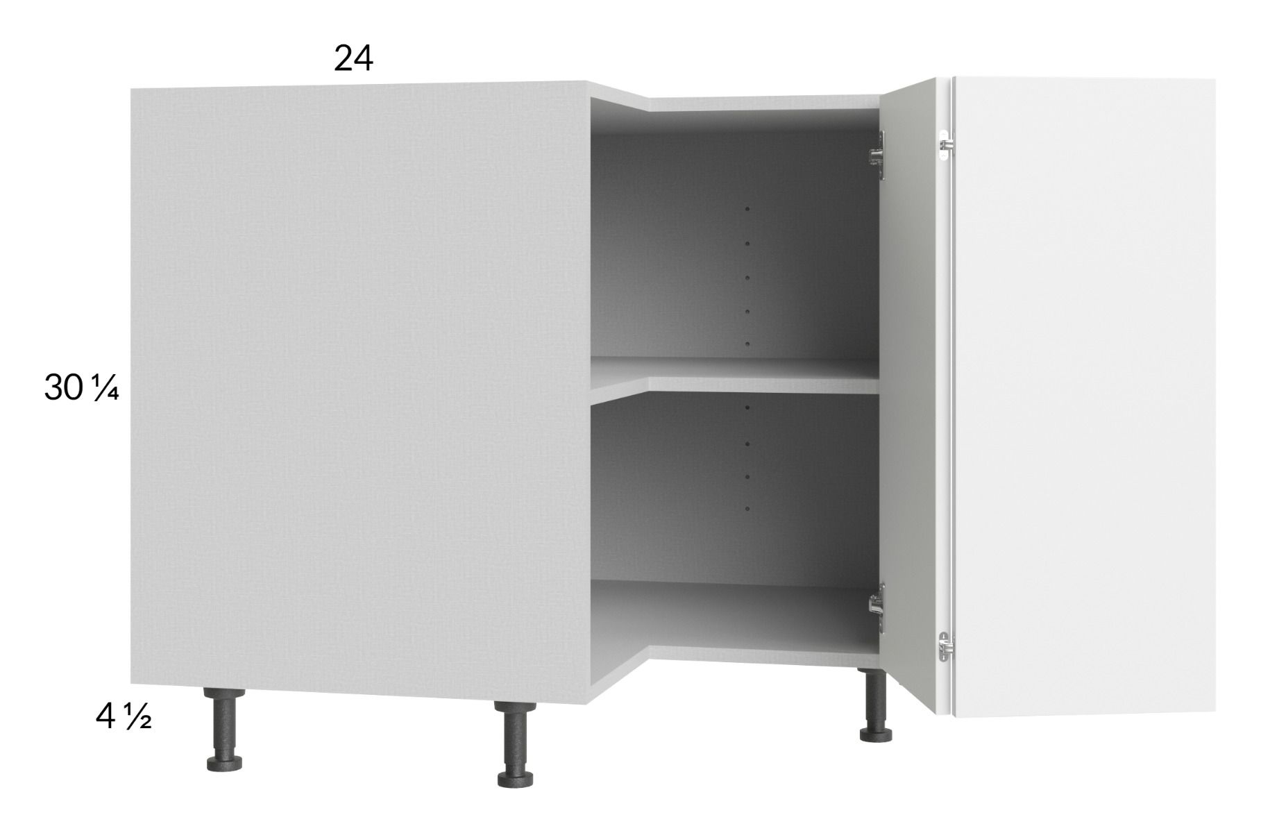 RTA Euro Gloss White 36" Corner Base Cabinet