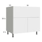 RTA Euro Gloss White 36" Farm Sink Base Cabinet with 2 Finished End Panel