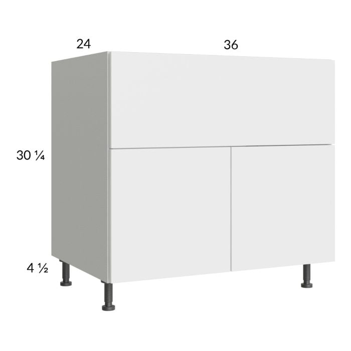 RTA Euro Gloss White 36" Farm Sink Base Cabinet with 2 Finished End Panel