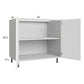 RTA Euro Gloss White 36" Full Height Door Base Cabinet with 1 Finished End Panel