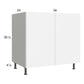 RTA Euro Gloss White 36" Full Height Door Base Cabinet with 2 Finished End Panels