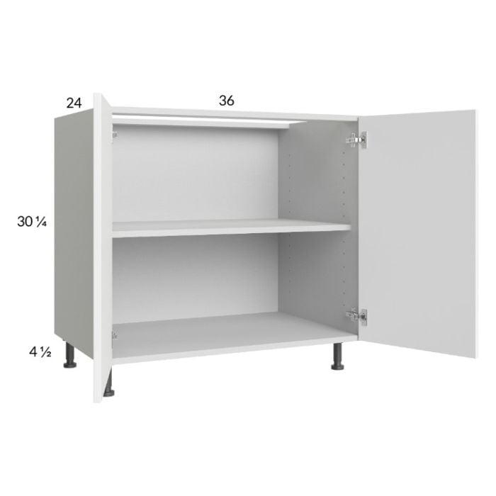 RTA Euro Gloss White 36" Full Height Door Base Cabinet with 2 Finished End Panels