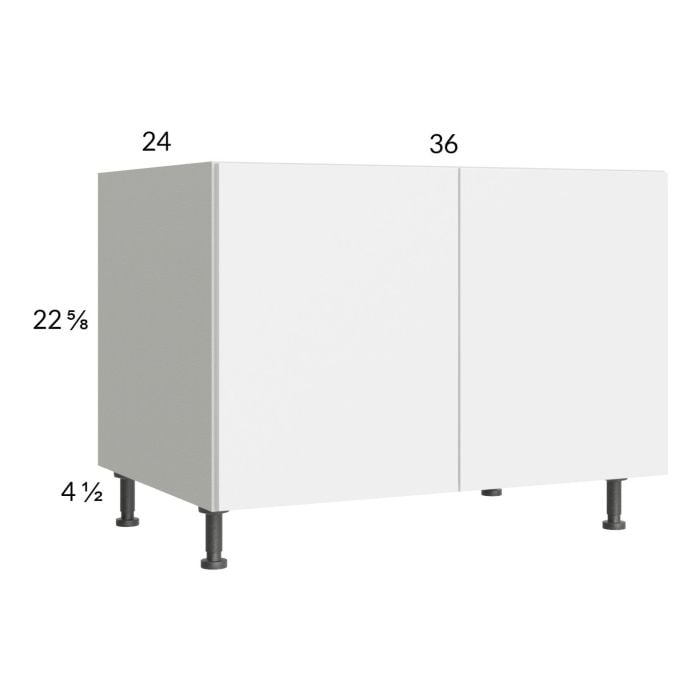 RTA Euro Gloss White 36" Full Height Door Desk Base Cabinet