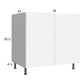 RTA Euro Gloss White 36" Full Height Door Sink Base Cabinet with 1 Finished End Panel