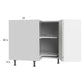RTA Euro Gloss White 36" Lazy Susan Base Cabinet with 1 Finished End Panel