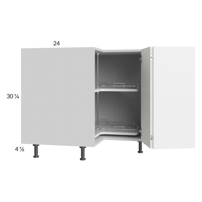 RTA Euro Gloss White 36" Lazy Susan Base Cabinet with 1 Finished End Panel