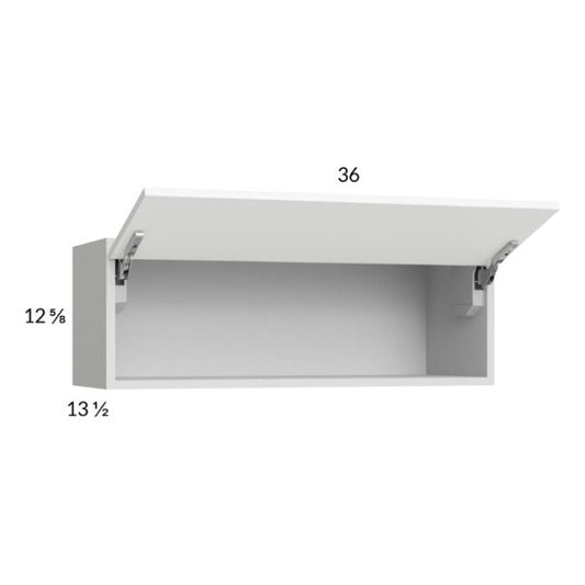 RTA Euro Gloss White 36" x 12-5/8" Flip Up Door Wall Cabinet with 1 Finished End Panel