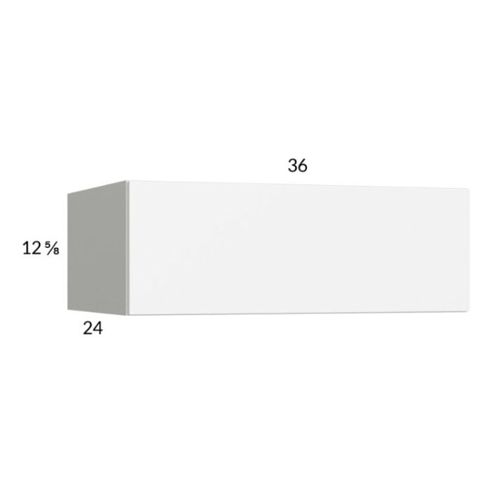 RTA Euro Gloss White 36" x 12-5/8" x 24" Flip Up Door Wall Cabinet with 1 Finished End Panel