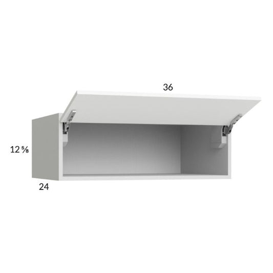 RTA Euro Gloss White 36" x 12-5/8" x 24" Flip Up Door Wall Cabinet with 1 Finished End Panel