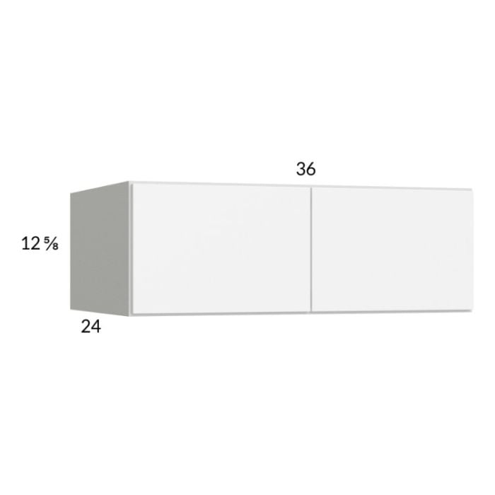 RTA Euro Gloss White 36" x 12-5/8" x 24" Wall Cabinet with 1 Finished End Panel