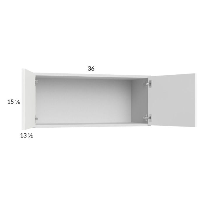RTA Euro Gloss White 36" x 15-1/8" Wall Cabinet with 1 Finished End Panel