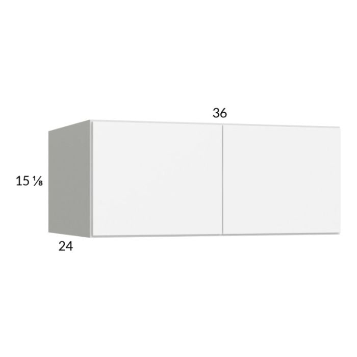 RTA Euro Gloss White 36" x 15-1/8" x 24" Wall Cabinet with 1 Finished End Panel