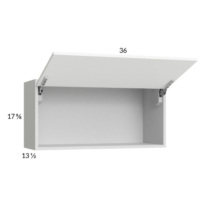 RTA Euro Gloss White 36" x 17-5/8" Flip Up Door Wall Cabinet with 2 Finished End Panels