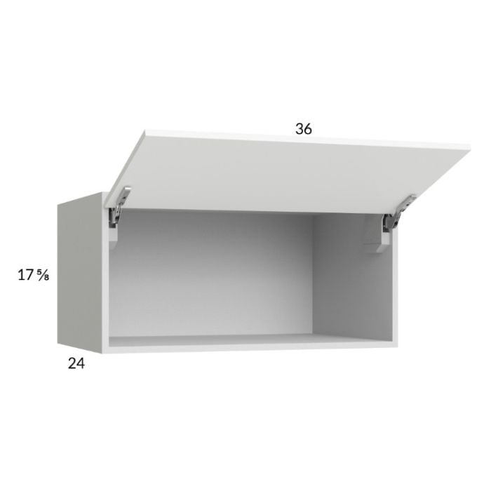 RTA Euro Gloss White 36" x 17-5/8" x 24" Flip Up Door Wall Cabinet with 1 Finished End Panel