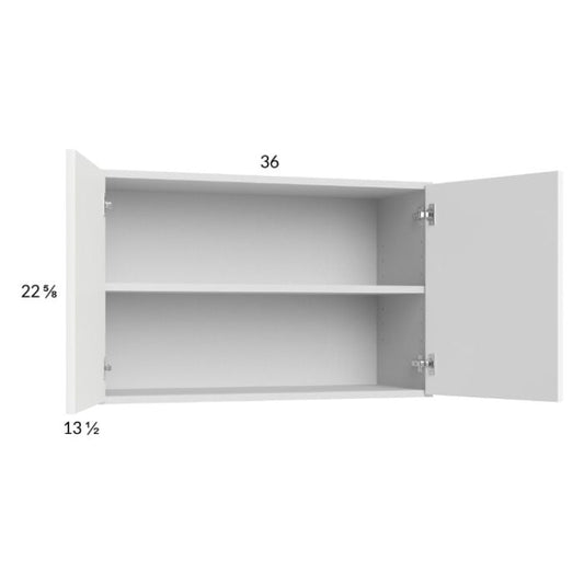 RTA Euro Gloss White 36" x 22-5/8" Wall Cabinet with 1 Finished End Panel