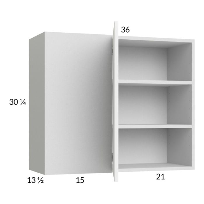 RTA Euro Gloss White 36" x 30-1/4" Blind Corner Wall Cabinet with 1 Finished End Panel