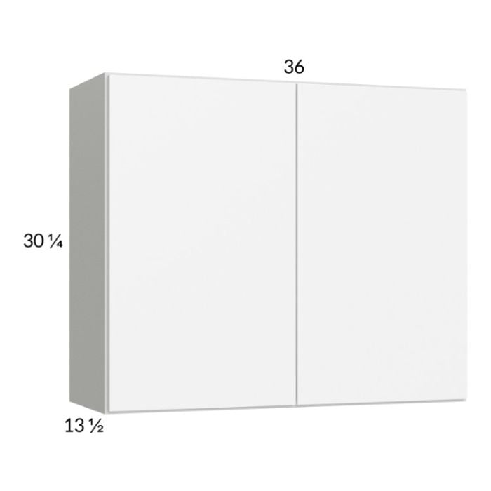 RTA Euro Gloss White 36" x 30-1/4" Wall Cabinet with 2 Finished End Panels